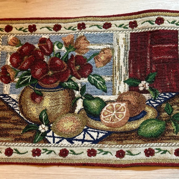 Colorful Fruit & Flower Mini Tapestry Placemat | Decorative Kitchen Pot Mat - Picture 3 of 10